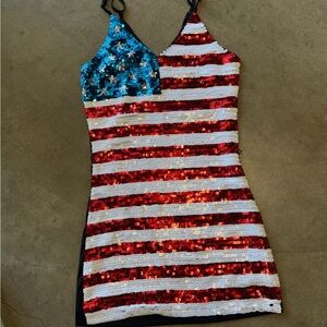 Sequin American Flag Mini Dress. Worn once for July 4th party. Festive dress!